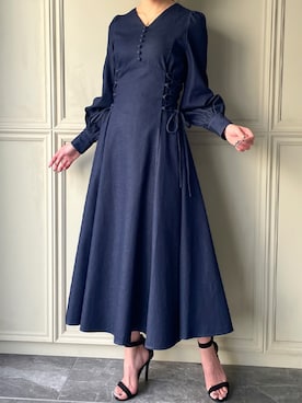 「junoah（ジュノア）のアイテム（ワンピース/ドレス）」を使った、moi☺︎さん（レディース・154cm）の冬コーディネート