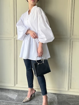 「JUNOAH（ジュノア）のアイテム」を使った、moi☺︎さん（レディース・154cm）の秋コーディネート