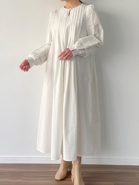 「junoah（ジュノア）のアイテム（ワンピース/ドレス）」を使った、moi☺︎さん（レディース・154cm）の春コーディネート