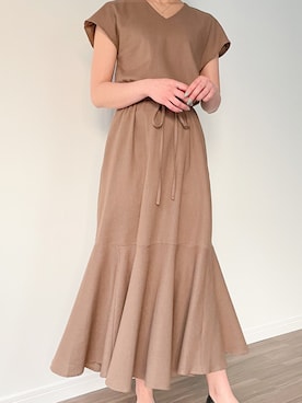 「junoah（ジュノア）のアイテム（ワンピース/ドレス）」を使った、moi☺︎さん（レディース・154cm）の夏コーディネート