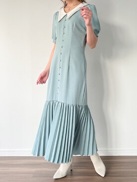 「junoah（ジュノア）のアイテム（ワンピース/ドレス）」を使った、moi☺︎さん（レディース・154cm）の春コーディネート