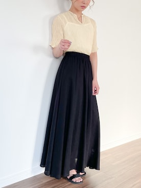 「junoah（ジュノア）のアイテム（トップス）」を使った、moi☺︎さん（レディース・154cm）の夏コーディネート