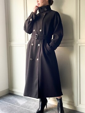 「JUNOAH（ジュノア）のアイテム（ジャケット/アウター）」を使った、moi☺︎さん（レディース・154cm）の冬コーディネート