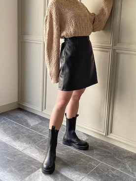 「junoah（ジュノア）のアイテム（トップス）」を使った、moi☺︎さん（レディース・154cm）の冬コーディネート