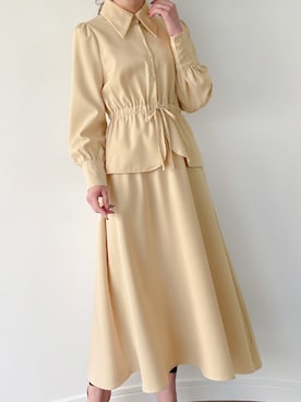 「junoah（ジュノア）のアイテム（ワンピース/ドレス）」を使った、moi☺︎さん（レディース・154cm）の春コーディネート