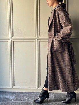 「JUNOAH（ジュノア）のアイテム（ジャケット/アウター）」を使った、moi☺︎さん（レディース・154cm）の冬コーディネート