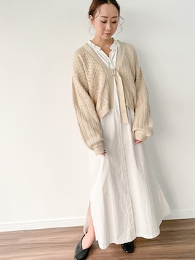 「JUNOAH（ジュノア）のアイテム（シャツワンピース）」を使った、moi☺︎さん（レディース・154cm）の春コーディネート