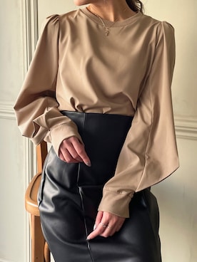 「junoah（ジュノア）のアイテム（トップス）」を使った、moi☺︎さん（レディース・154cm）の秋コーディネート