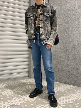 「JOHN LAWRENCE SULLIVAN（ジョンローレンスサリバン）のアイテム（デニムジャケット）」を使った、さとしさん（メンズ・181cm）の秋コーディネート
