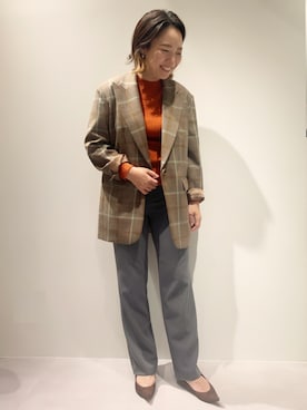 「qualite（カリテ）のアイテム（ジャケット/アウター）」を使った、NANAさん（レディース・163cm）の秋コーディネート