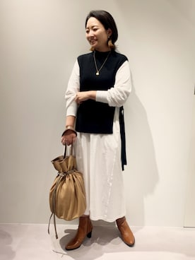 「qualite（カリテ）のアイテム（ワンピース）」を使った、NANAさん（レディース・163cm）の秋コーディネート