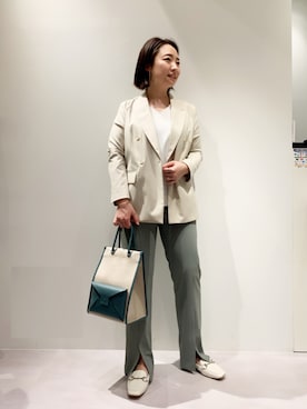 「qualite（カリテ）のアイテム（ジャケット/アウター）」を使った、NANAさん（レディース・163cm）の春コーディネート