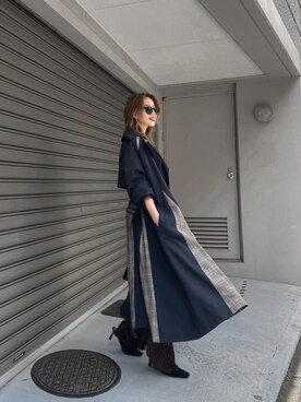 トレンチコート ネイビー のレディース人気ファッションコーディネート Wear