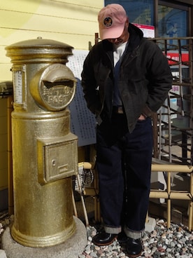 「RRL（ダブル アール エル）のアイテム（帽子）」を使った、watanabeさん（メンズ・169cm）の春コーディネート