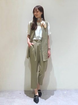 「ジレ」｜「アイテム（財布/小物）」を使った、0493psfaさん（レディース・169cm）の夏コーディネート