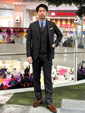 「アイテム（スーツセット）」を使った、0493psfaさん（メンズ・177cm）の秋コーディネート