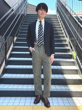「アイテム（テーラードジャケット）」を使った、0493psfaさん（メンズ・177cm）の夏コーディネート