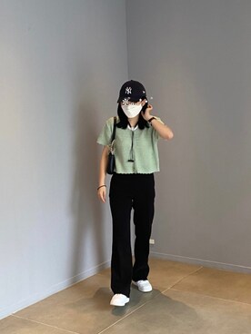 「DHOLIC（ディーホリック）のアイテム（パンツ）」を使った、ﾂﾅﾂﾅさん（レディース・152cm）の夏コーディネート