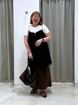 「LOWRYS FARM（ローリーズファーム）のアイテム（ショルダーバッグ）」を使った、たけちゃんさん（レディース・162cm）の夏コーディネート