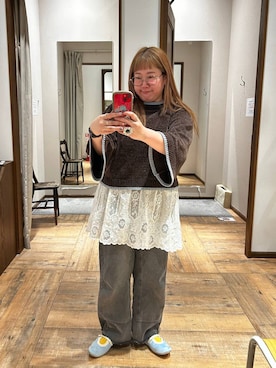 「アイテム（チュニック）」を使った、たけちゃんさん（レディース・162cm）の冬コーディネート