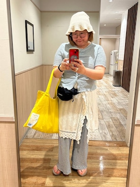 「niko and...（ニコアンド）のアイテム（スカート）」を使った、たけちゃんさん（レディース・162cm）の夏コーディネート