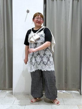 「GLOBAL WORK（グローバルワーク）のアイテム（トップス）」を使った、たけちゃんさん（レディース・162cm）の夏コーディネート