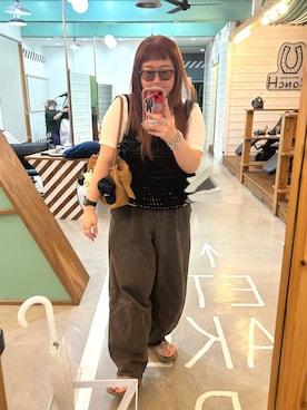 「アイテム（ボストンバッグ）」を使った、たけちゃんさん（レディース・162cm）の夏コーディネート