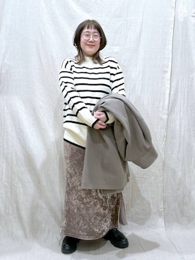 「アイテム（チェスターコート）」を使った、たけちゃんさん（レディース・162cm・30代）の冬コーディネート