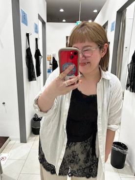 「GLOBAL WORK（グローバルワーク）のフレンチリネンワイドパンツ/600996（その他パンツ、ホワイト系）」を使った、たけちゃんさん（レディース・161cm）の夏コーディネート