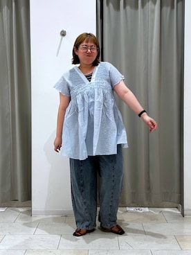 「GLOBAL WORK（グローバルワーク）のアイテム（トップス）」を使った、たけちゃんさん（レディース・162cm）の夏コーディネート