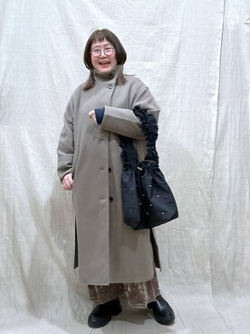 「アイテム（チェスターコート）」を使った、たけちゃんさん（レディース・162cm・30代）の冬コーディネート
