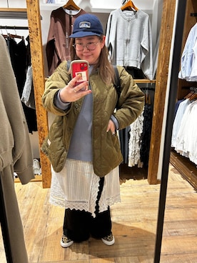 「GLOBAL WORK（グローバルワーク）の撥水スマらくバックパック/131837（バックパック/リュック、ブラック系）」を使った、たけちゃんさん（レディース・161cm）の春コーディネート