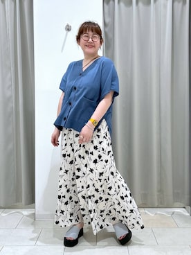 たけちゃんさんの「さらさらリラックスフレアワイドパンツ/975427」を使ったコーディネート