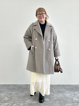 「アイテム（チェスターコート）」を使った、たけちゃんさん（レディース・162cm）の秋コーディネート