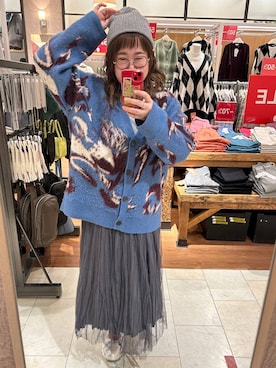 「アイテム（ニットキャップ/ビーニー、グレー系）」を使った、たけちゃんさん（レディース・162cm）の冬コーディネート