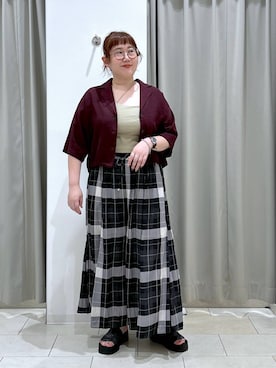 たけちゃんさんの「さらさらリラックスフレアワイドパンツ/975427」を使ったコーディネート