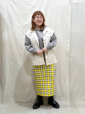 「アイテム（ミリタリージャケット、ホワイト系）」を使った、たけちゃんさん（レディース・162cm）の秋コーディネート