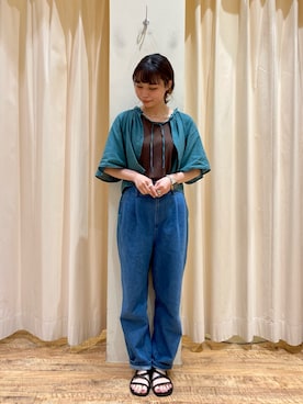 「ナローサンダル」｜🌱メグミさん（レディース・154cm）の夏コーディネート