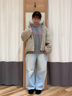 「Samansa Mos2（サマンサ モスモス）のアイテム（ブルゾン）」を使った、🌱メグミさん（レディース・154cm）の冬コーディネート