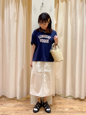 「オフホワイト」｜「アイテム（サンダル）」を使った、🌱メグミさん（レディース・154cm）の夏コーディネート