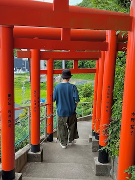 「RUUBON（ルーボン）のアイテム（カーゴパンツ）」を使った、けんたさん（メンズ・173cm）の春コーディネート