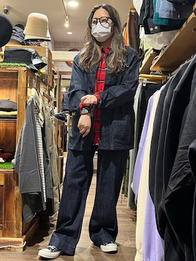 かすみさんの「USA COTTON DENIM　SAILOR PANTS」を使ったコーディネート