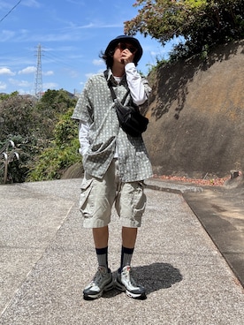 「BEAMS（ビームス）のアイテム（帽子）」を使った、mm96さん（メンズ・168cm）の春コーディネート