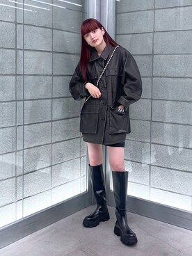 「JEANASIS（ジーナシス）のアイテム（ミリタリージャケット）」を使った、AKANE（jeanasis）さん（レディース・164cm）の夏コーディネート