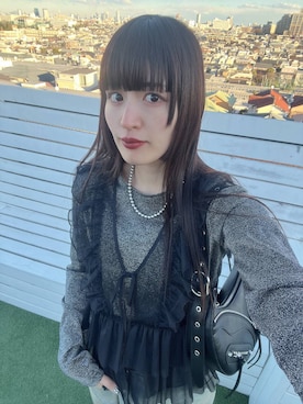 「アイテム（ベスト）」を使った、AKANE（jeanasis）さん（レディース・164cm）の冬コーディネート
