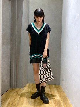 「ジーナシス」｜「アイテム（トートバッグ）」を使った、AKANE（jeanasis）さん（レディース・165cm）の夏コーディネート