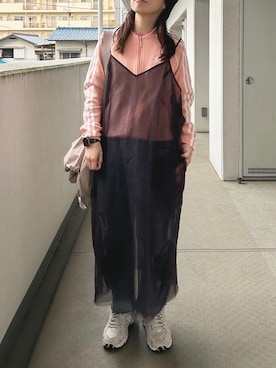 「M_（エムアンダーバー）のアイテム（ワンピース）」を使った、hiiibarさん（レディース・157cm）の春コーディネート