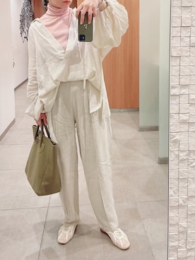 「select MOCA by son（セレクトモカバイソン）のアイテム（その他パンツ）」を使った、hiiibarさん（レディース・157cm）の春コーディネート