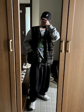 「remer（リメール）のアイテム（スラックス）」を使った、ジョニーさん（メンズ・163cm）の冬コーディネート