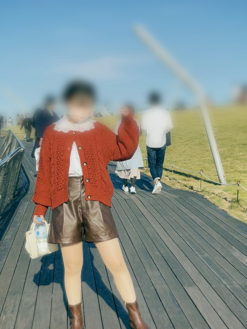 「秋服、低身長、152cm、ブラウン、オレンジ、プチプラ、GRL、GU」｜「GUのアイテム（カーディガン/ボレロ、オレンジ系）」を使った、もぴさん（レディース・152cm）の秋コーディネートの1枚目の写真